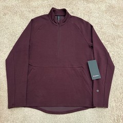 Lululemon At Ease 1/2 Zip Pullover Men’s Medium Maroon Textured Knit NEW