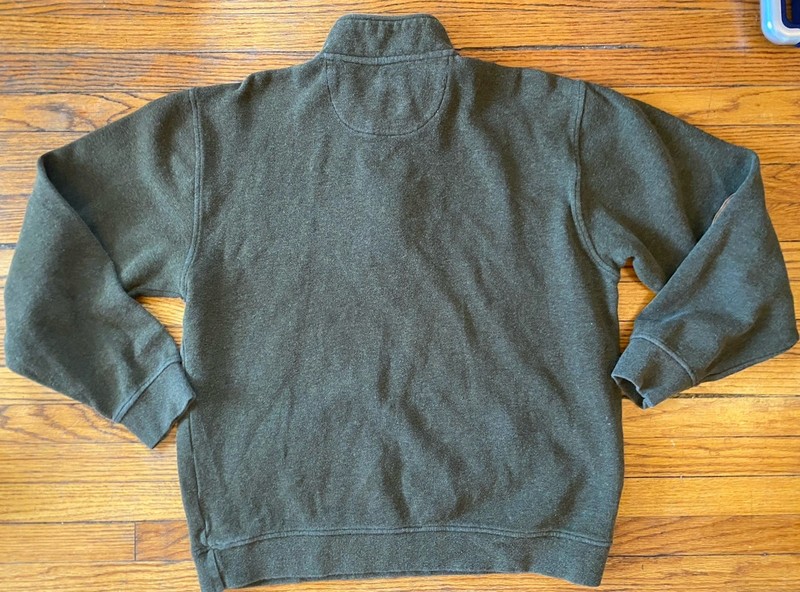 Men's Orvis Simoom Tweed Quarter Zip Sweatshirt Green Large, Elbow Patches gallery