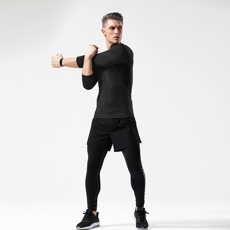 3Pack Men Long Sleeve Compression Top Quick Dry Cool Outdoor Running Gym Workout gallery