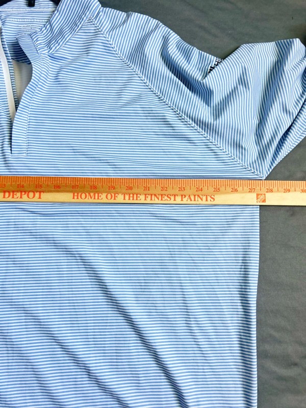 Holderness & Bourne Golf Pullover Mens XXL Blue White Strip Tailored Fit 1/4 Zip gallery