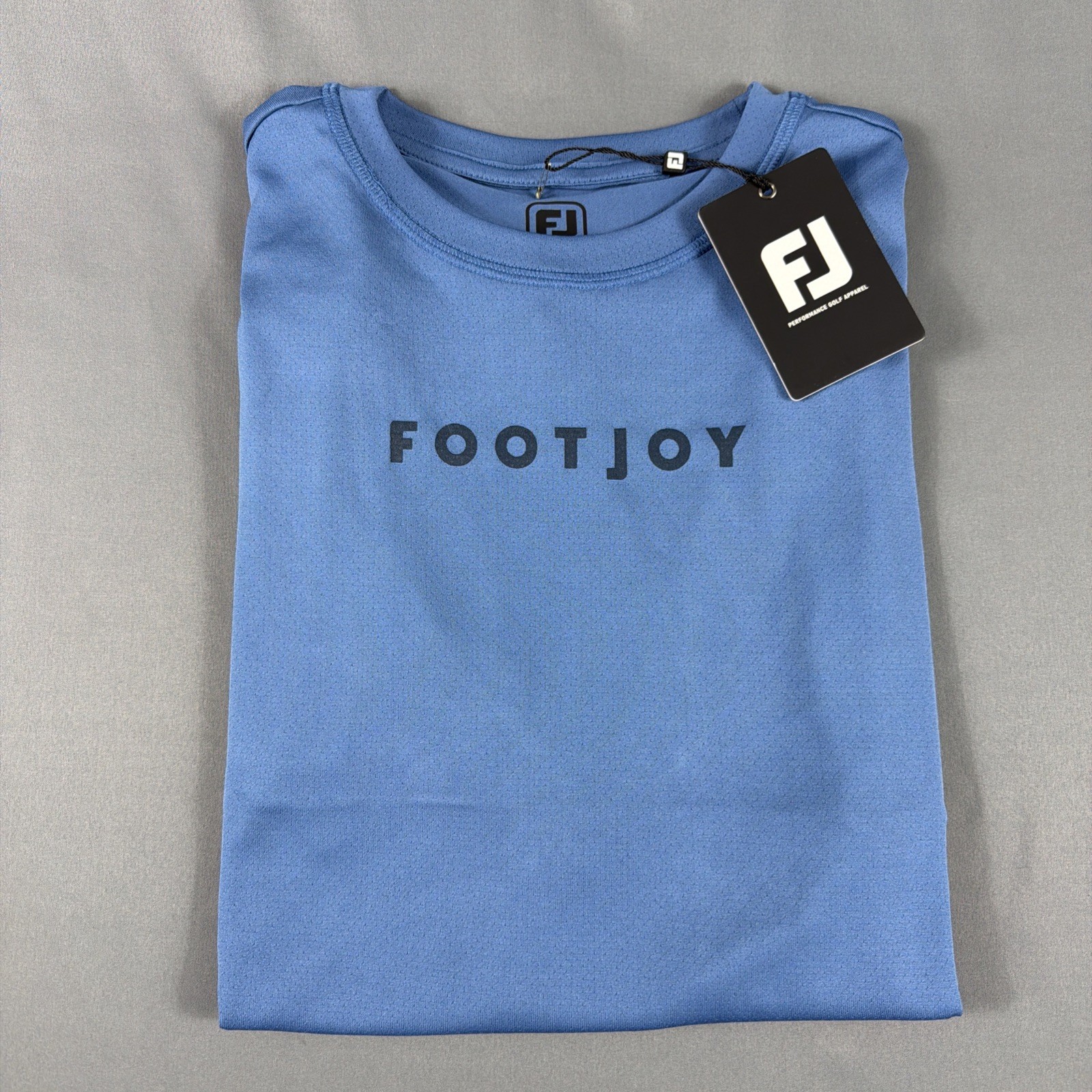 FootJoy Golf Tee T-Shirt Workout Medium Ink Blue Polyester NWT MSRP $65 gallery