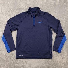Nike Therma-FIT Pullover Mens Medium Navy Blue 1/4 Zip Fleece Shirt 645383-410
