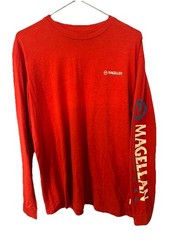 Magellan Outdoors Red Long Sleeve Shirt Men’s L Classic Fit Outdoor Performanc