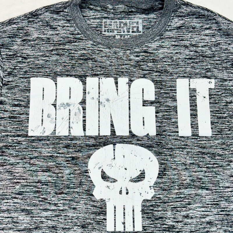 The Punisher "Bring It" Short Sleeve T-Shirt Active Heather Grey Men's Size M gallery