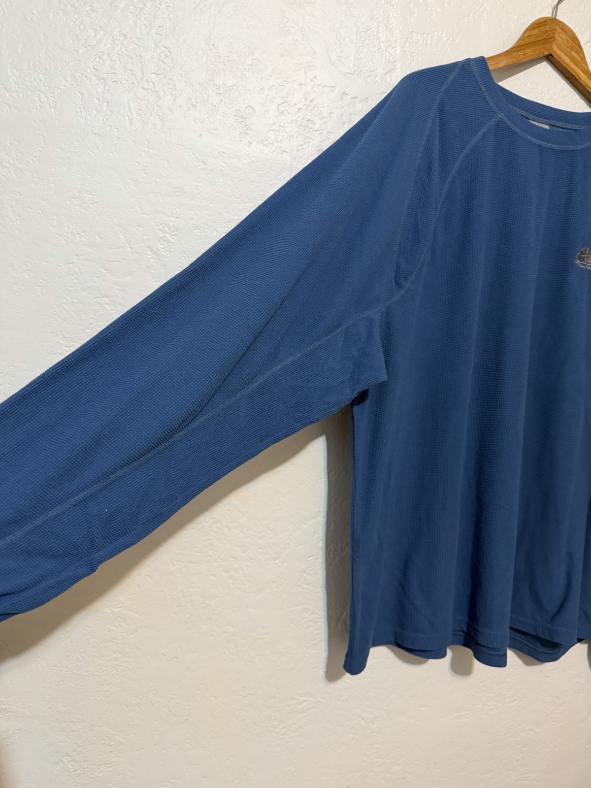 Nike ACG Waffle Texture Fleece Long sleeve Shirt XXL Blue gallery