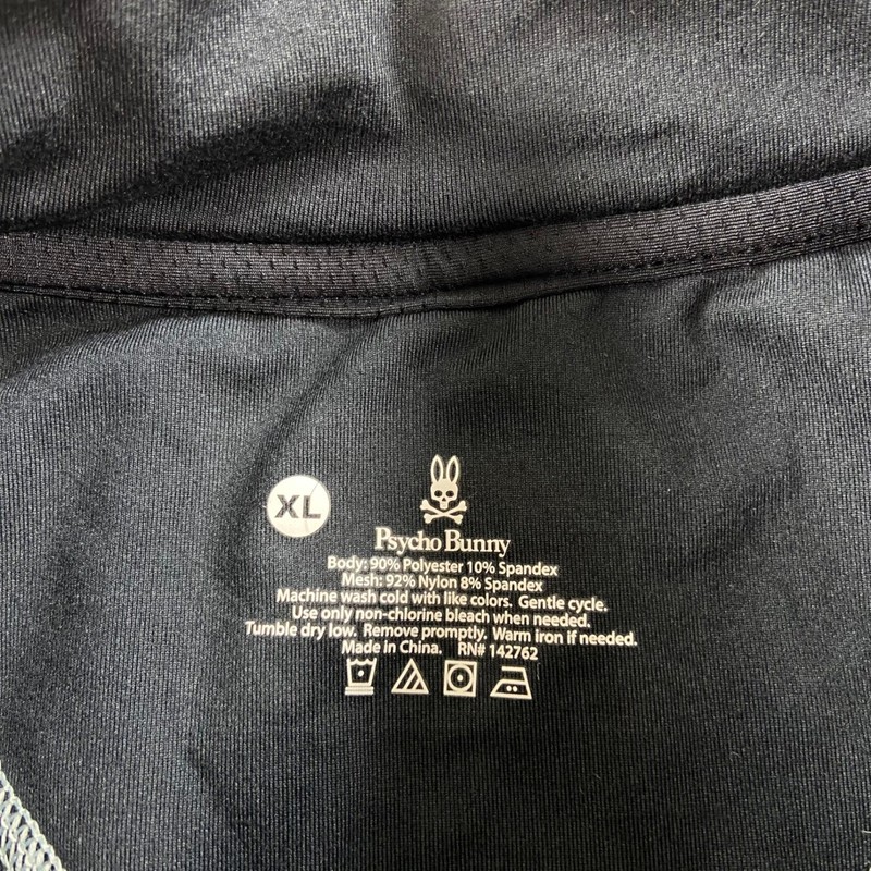 Psycho Bunny Quarter Zip Pullover Mens XL Black Grey Mesh Performance Top gallery