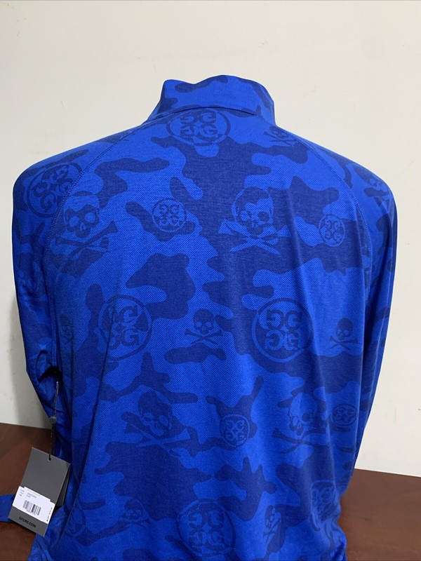 G/Fore Exploded Icon Camo Luxe Surf Blue 1/4 Zip Mens Medium Large or XL NEW NWT gallery
