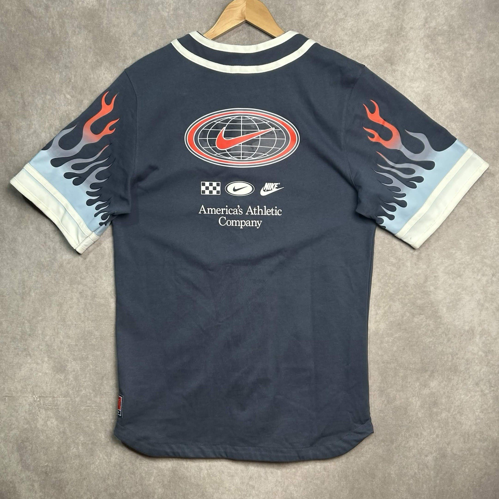Nike L Sportswear Americana Top Baseball jersey DV9642-437 Flame Big Print Logo gallery