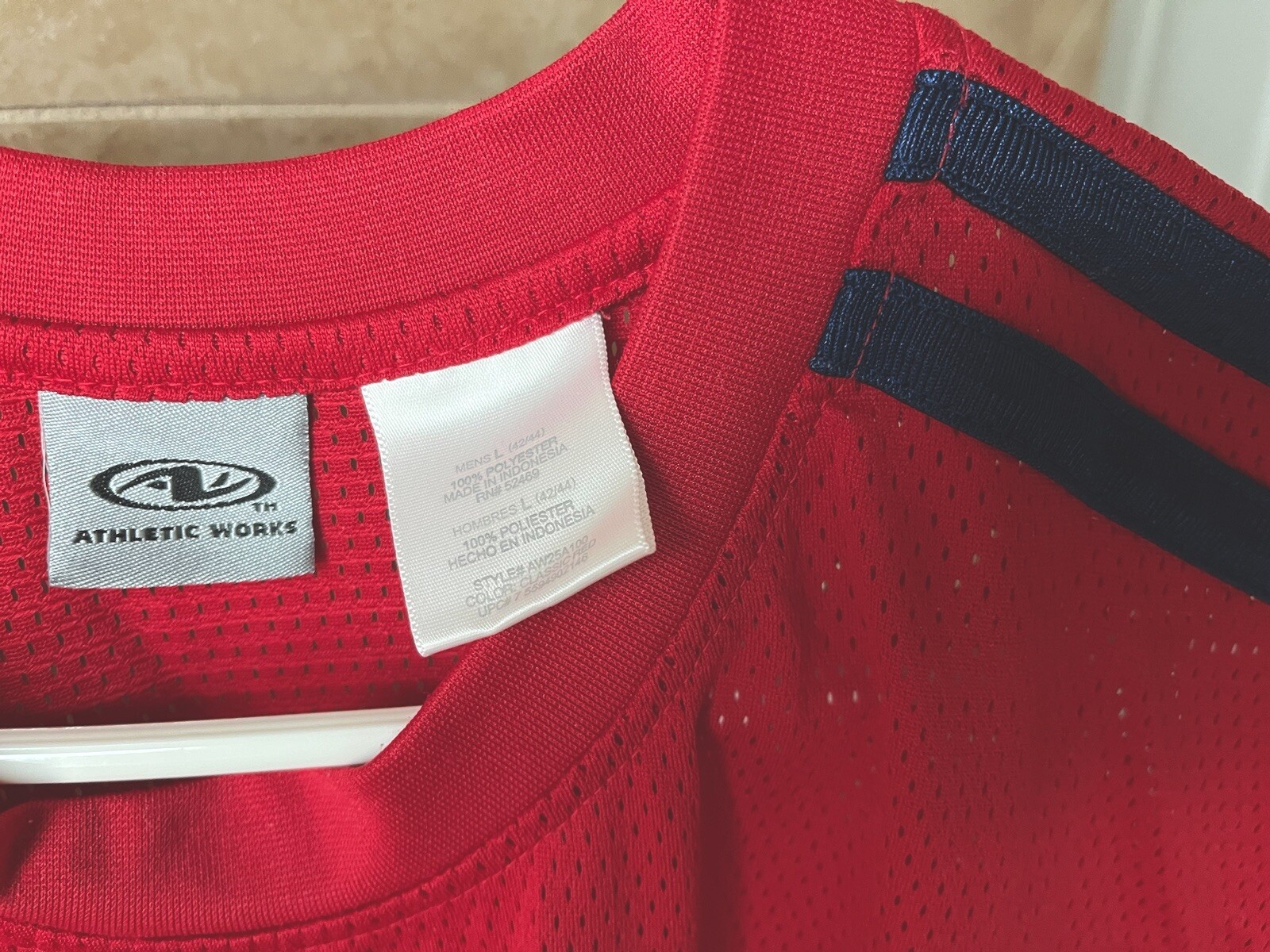 Athletic Works Red Muscle Shirt Workouts Size L gallery