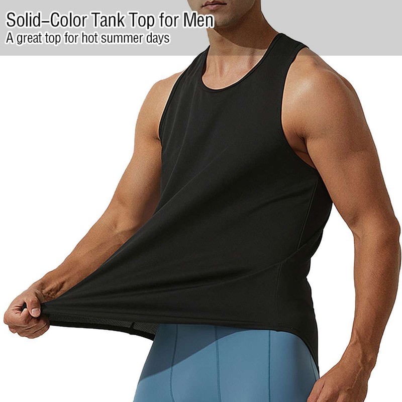 Summer Men's Tank Top Quick Dry Workout Gym Muscle Tee Fitness Sleeveless Shirt gallery