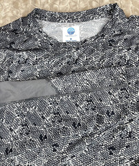 Mens Nepallo Long Sleeve T-Shirt GRAY REPTILE SNAKESKIN PRINT Size Medium