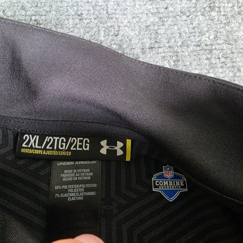 Under Armour NFL Combine Pullover Mens 2XL Black Blue 1/4 Zip Fitted NWT gallery