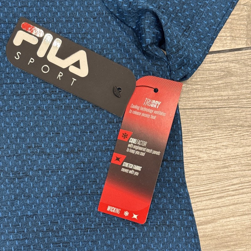 Medium Fila Sport Core Cobalt Blu Space Dye Tru-Dry Workout Tee 2018 Performance gallery
