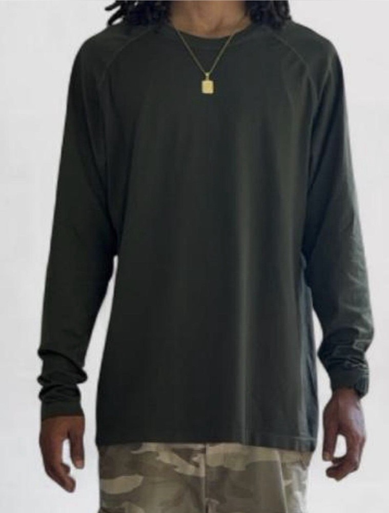 Fourlaps Radius Long Sleeve Crew Men Shirt Olive Green Performance Athletic