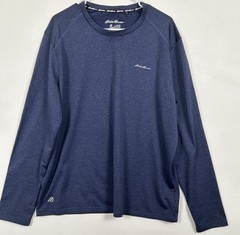 Eddie Bauer Motion Long Sleeve Shirt Mens XL Blue Heather FreeDry Athletic Tee