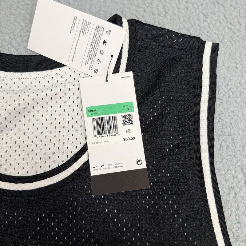 Nike Jersey Mens XL Black Mesh Tank Top Big Swoosh Logo Reversible HJ1976-010 gallery