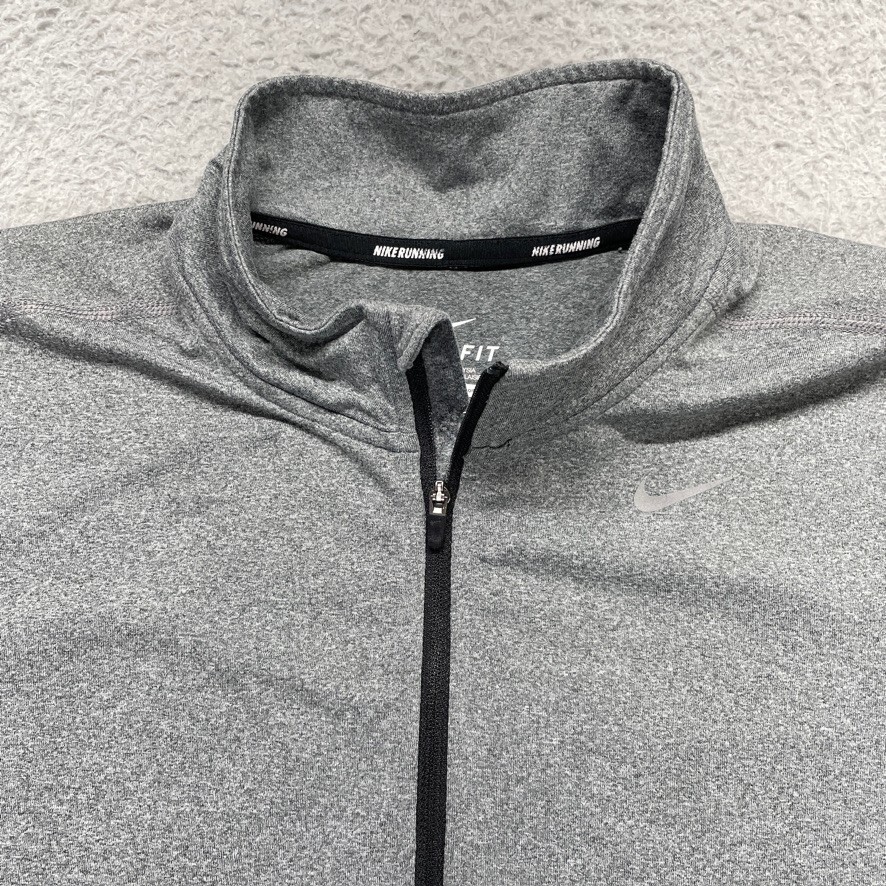 Nike Dri-FIT Element 1/4 Zip Pullover Mens Small Gray Running Shirt gallery