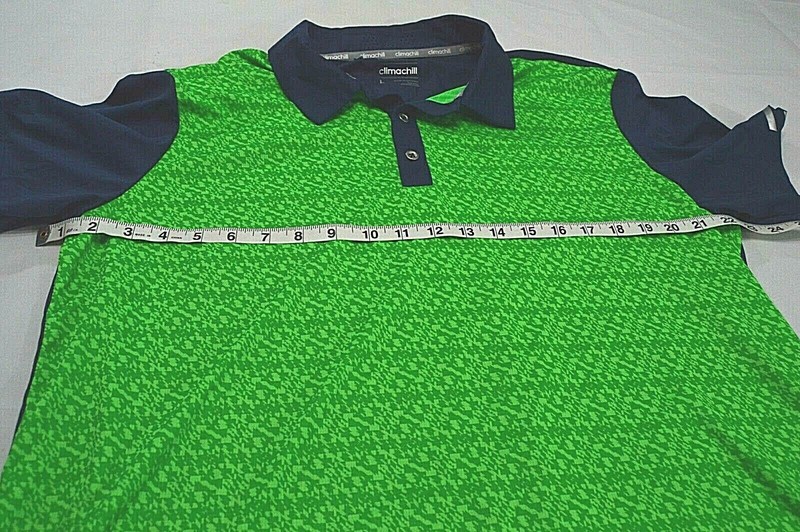 Adidas Climachill Men's Performance Golf Polo Shirt Short Sleeve Green Blue L gallery