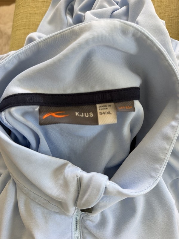 KJUS Mens 54 XL Second Skin 1/2 Zip Pullover Long Sleeve Performance Light Blue gallery