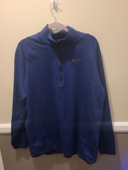 NIKE MEN’S SIZE XL THERMA 1/4 ZIP LONG SLEEVE DRI-FIT TOP BLUE