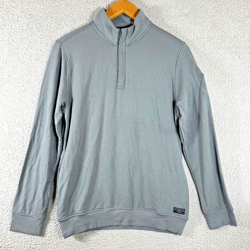 NEW Travis Mathew Newport 1/4 Zip Mens Small Grey Fleece Texas Embroidery