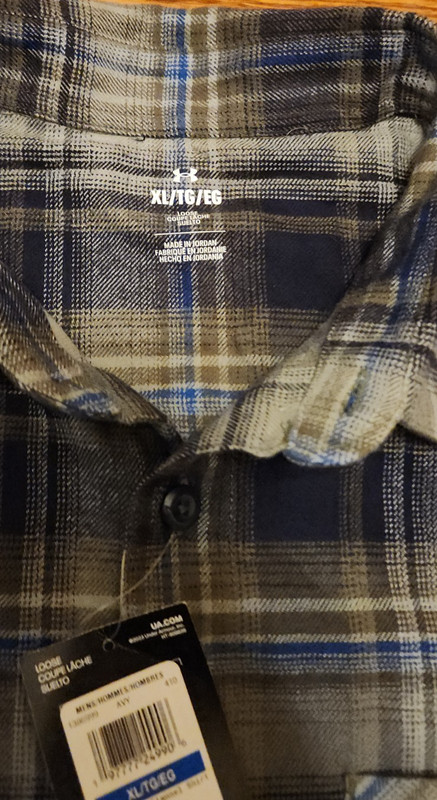 Under Armour Expanse Flannel Shirt 1386999-410 Navy Tech Blue New Men's Size XL gallery
