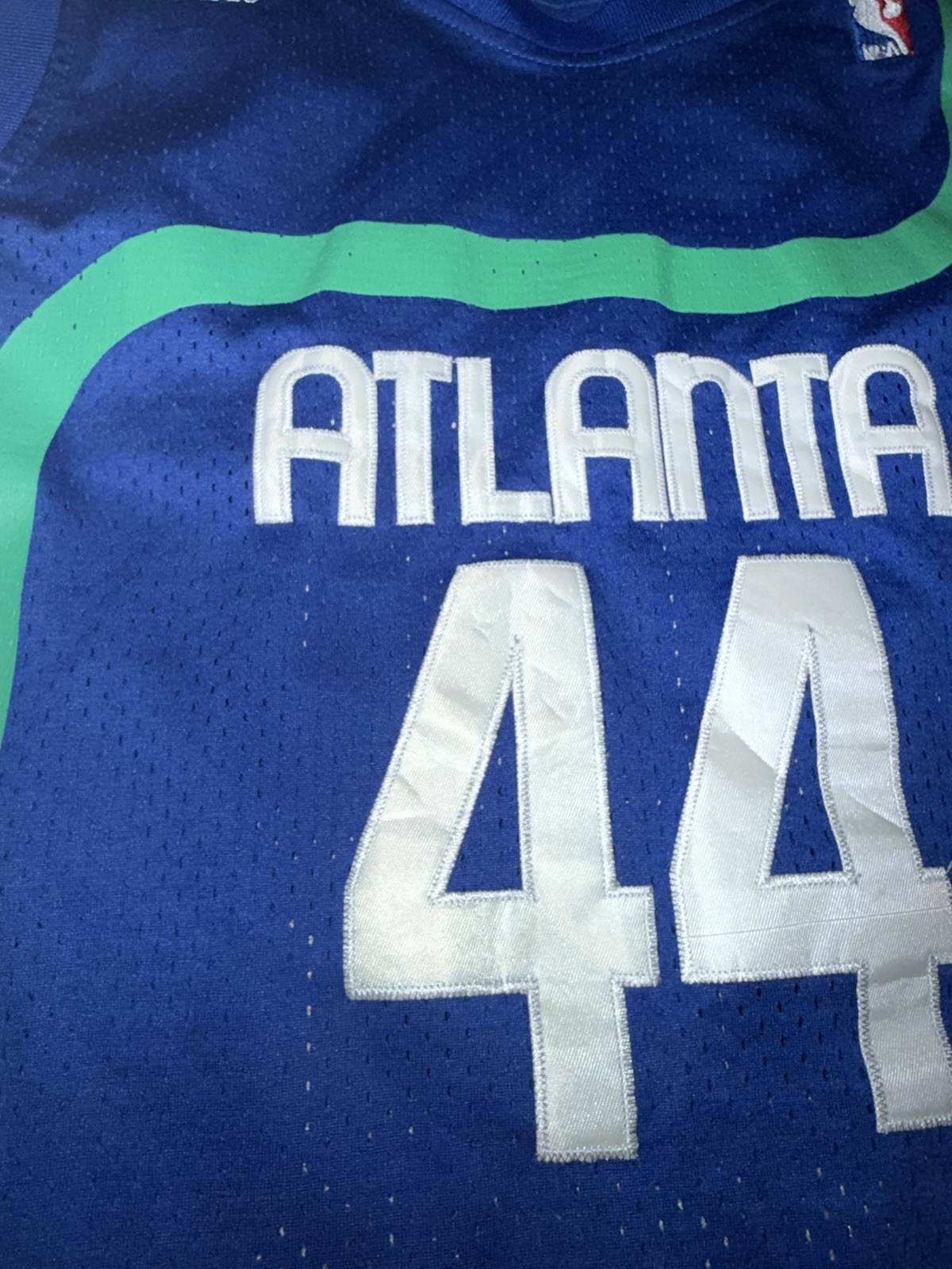 Large Pistol Pete Maravich Atlanta Hawks Adidas Blue NBA Basketball Jersey gallery