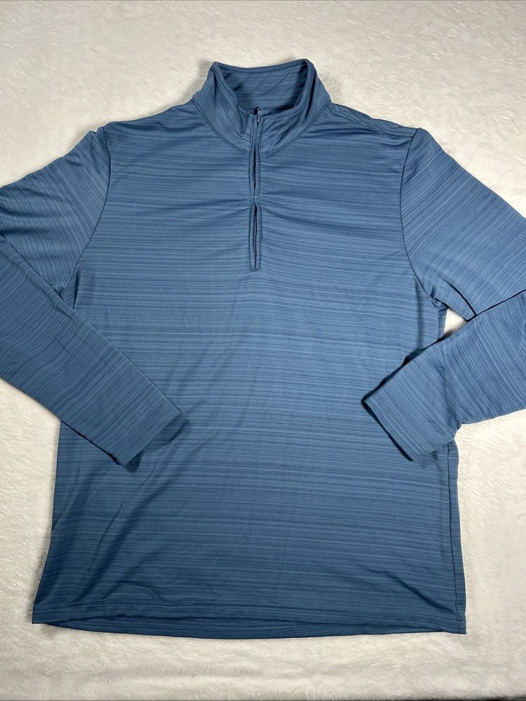 Criquet 1/4 Zip Performance Pullover Shirt Mens Size L Blue Golf Preppy