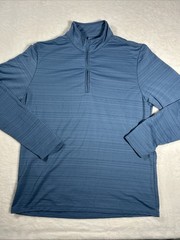 Criquet 1/4 Zip Performance Pullover Shirt Mens Size L Blue Golf Preppy