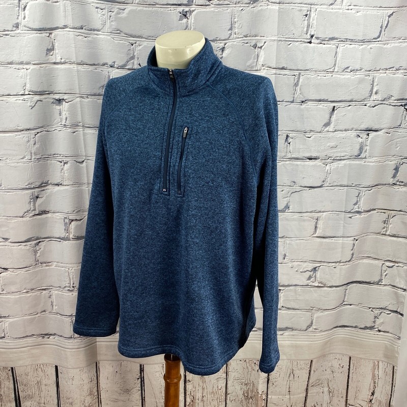 Eddie Bauer Men's Pullover 1/2 Zip Fleece Lined 100% Polyester Blue Sweater XL gallery