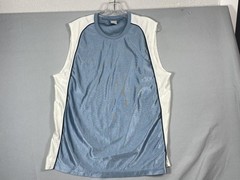 VTG Old Navy Tank Top Mens Large Blue White Colorblock Shiny Dazzle Rare 90s Y2K