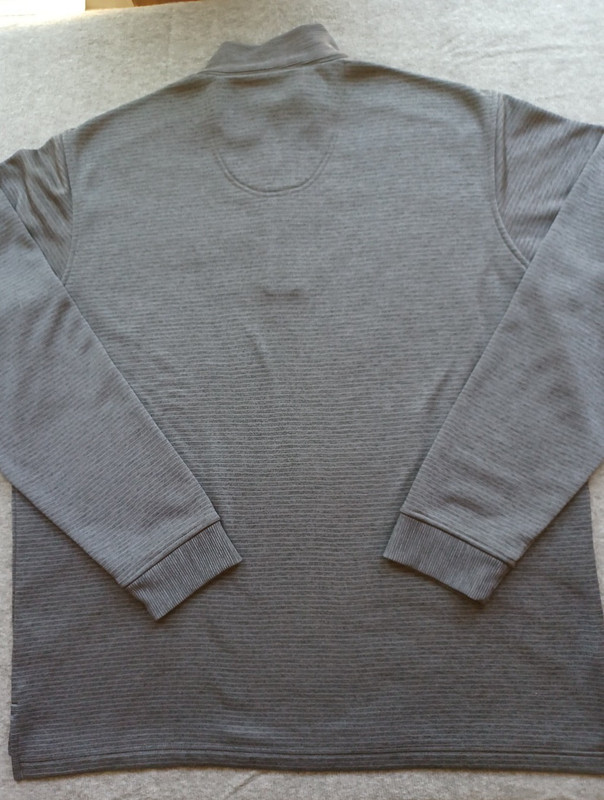 Pebble Beach Mens Golf 2XL 1/4 Zip Pullover Performance Gray Stripe XXL Logo gallery