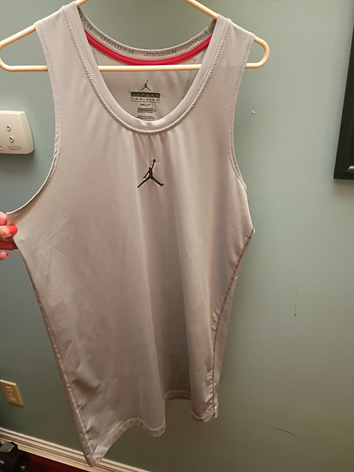 Jordan Dri-Fit Compression Mesh Tank Top Gray Men's 2XL Sleeveless gallery