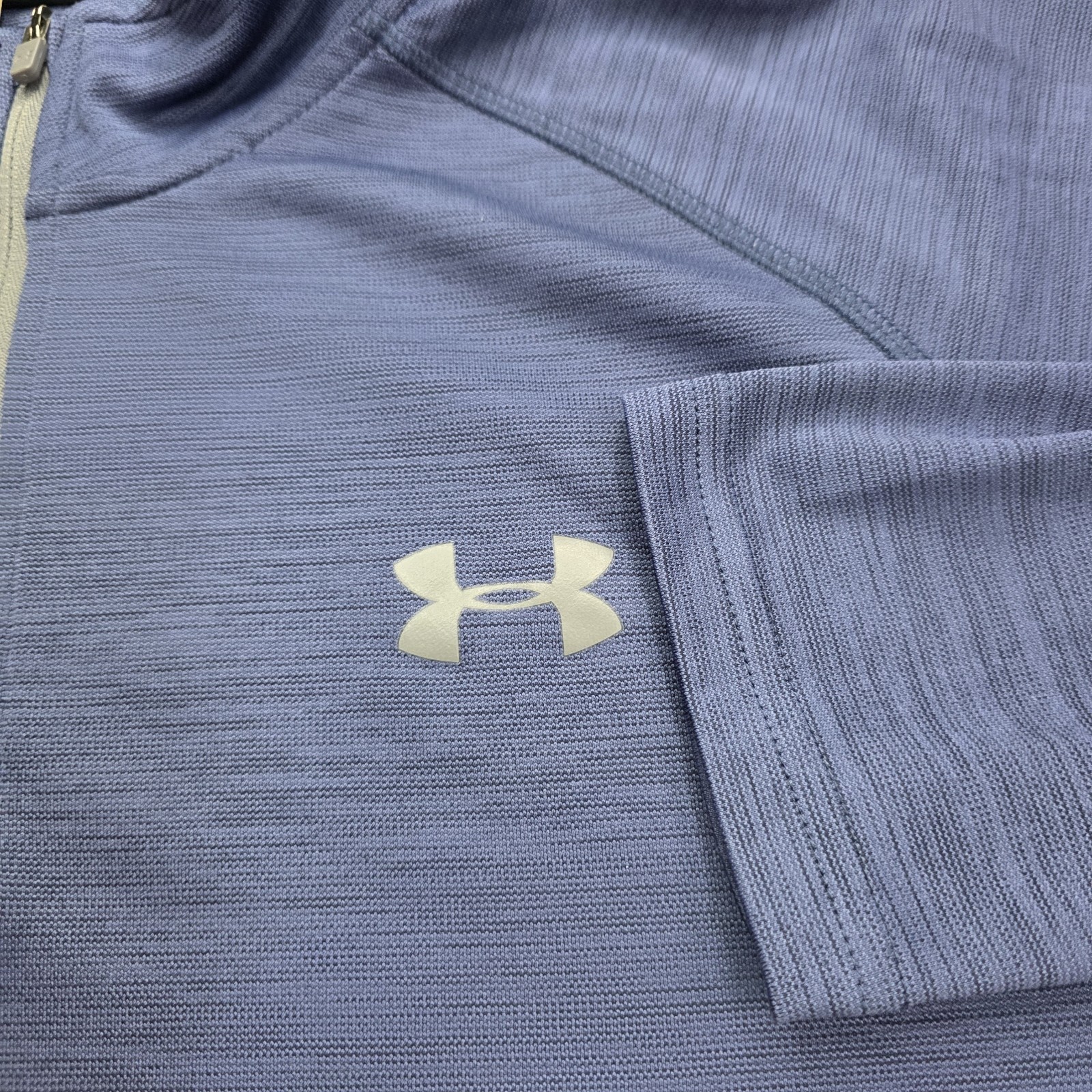 Men's Under Armour 3/4 Pull-Over Size Large Hunter Blue and Black Long Sleeve gallery