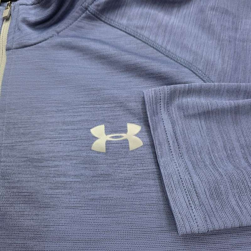 Men's Under Armour 3/4 Pull-Over Size Large Hunter Blue and Black Long Sleeve gallery