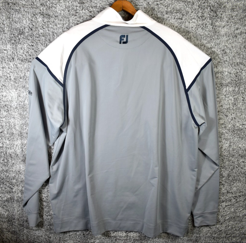 FootJoy FJ Mens 2XL Performance 1/4 Zip Pullover Golf Shirt White Grey Technical gallery