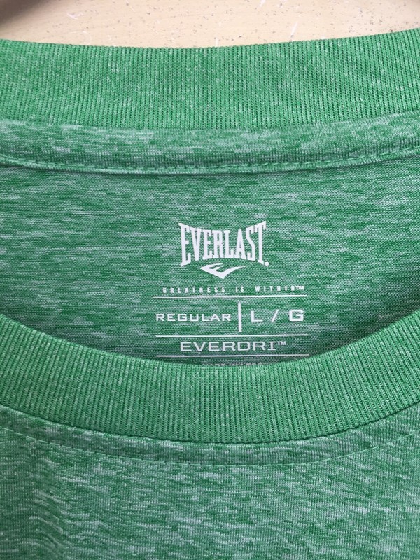 Everlast Mens Green Tshirt Short Sleeve Everdri Polyester Regular Size L gallery