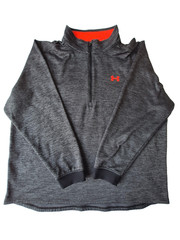 Under Armour ColdGear 1/4 Zip Pullover Fleece Jacket Gray Orange Men’s 3XL