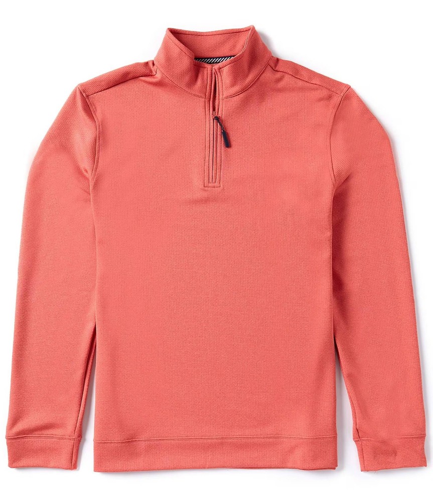 Southern Tide Men's Performance Schooner Quarter-Zip Pullover Mineral Red, XXL