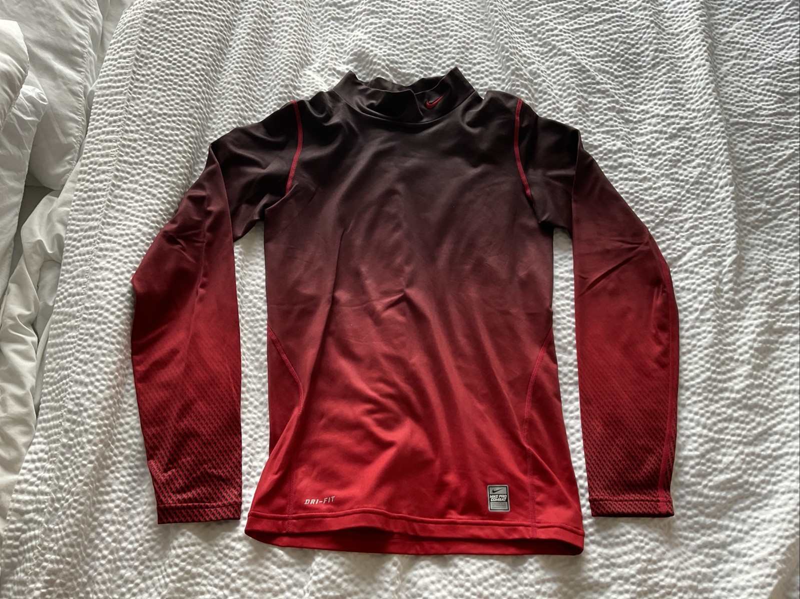 Nike Pro Combat Shirt YXL Red Hyperwarm Dri Fit Compression Fitted Train gallery