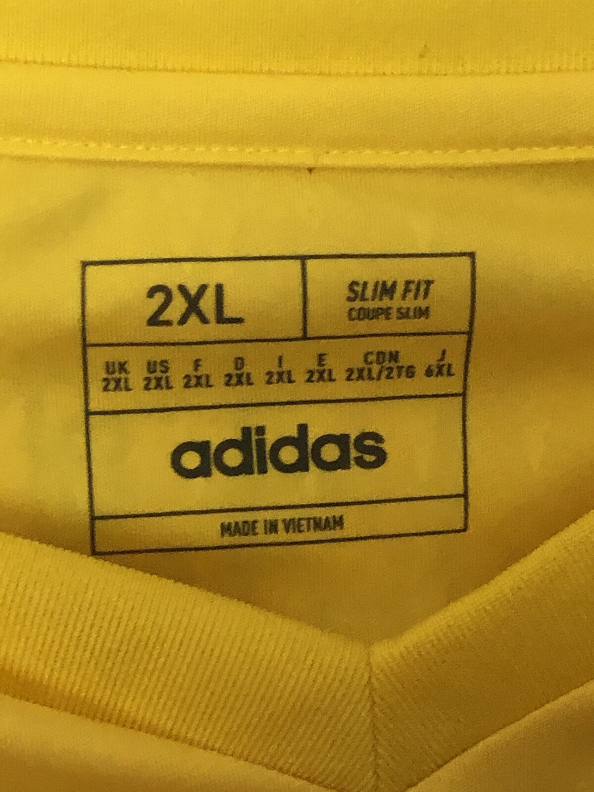 Adidas Crew Neck NWT Size 2XL Long Sleeve Yellow Shirt Light Stain gallery