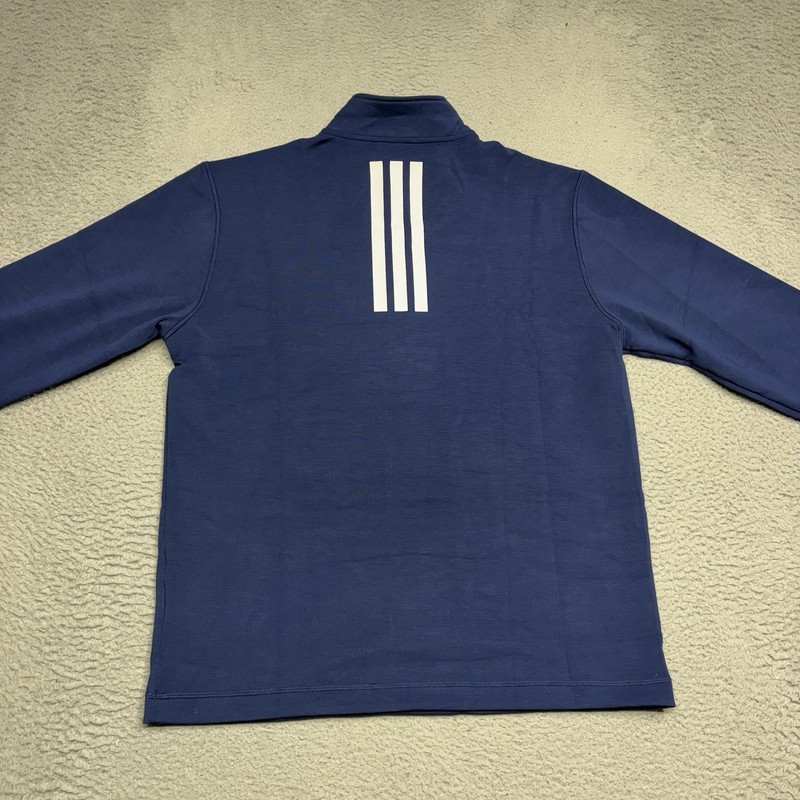 Adidas 1/4 Zip Pullover Men Size Medium Navy Blue White Sweater Jacket KB9113 gallery