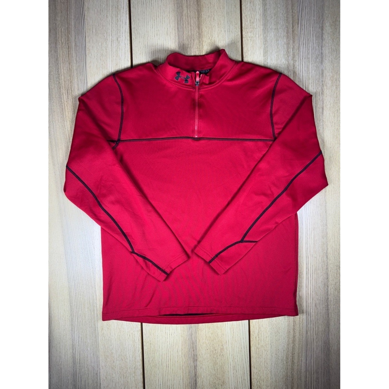 Under Armour Red cold gear Shirt with Black Stitching xl gallery