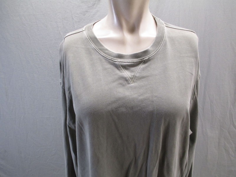 Woolrich Size L Mens Gray 100% Cotton Long Sleeve Crew Neck Casual Shirt 380 gallery
