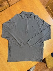 TravisMathew Quarter Zip Pullover Mens L Gray Stretch Golf Jacket Pockets
