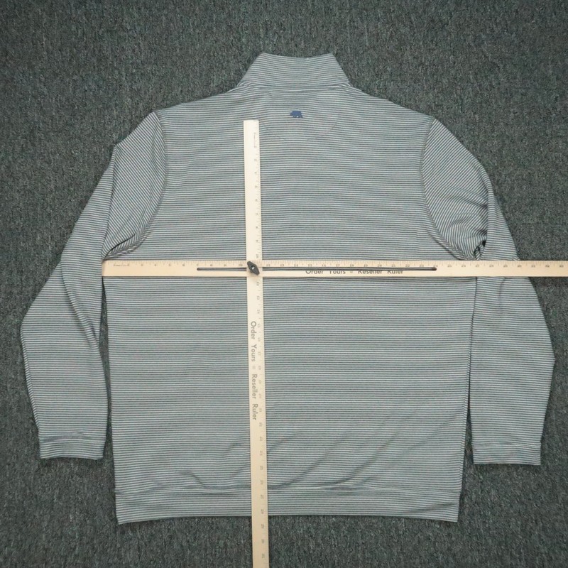 Onward Reserve Pullover Mens XXL Gray Striped Quarter Zip Performance Mock Neck gallery