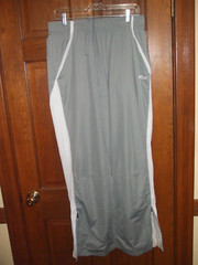 Reebok Play Dry Gray & White Zip Leg Elastic Waist Athletic Pants – Size XL