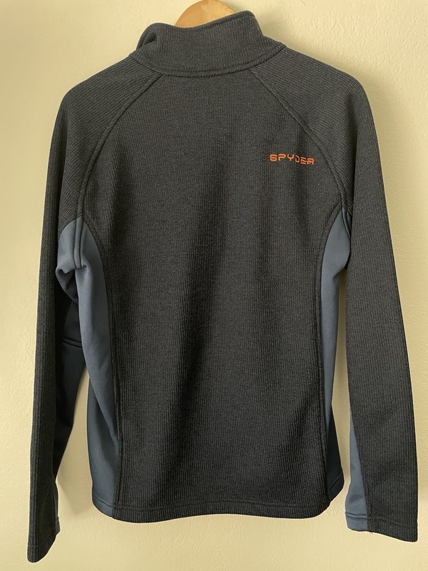 Spyder Men’s 1/4 Zip Performance Pullover Jacket Navy Orange M Athletic Hiking gallery