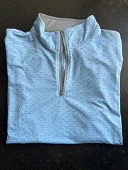Kenneth Cole Mens Golf Pullover 1/4 Zip Performance Stretch Light Blue Size M