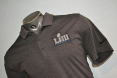 37218 Nike Polo Shirt Super Bowl LIII NFL Team Apparel Gray Size XL Mens